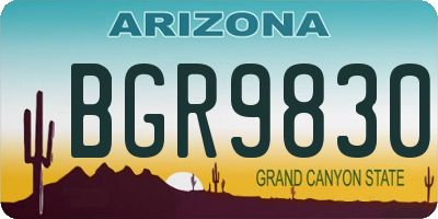 AZ license plate BGR9830