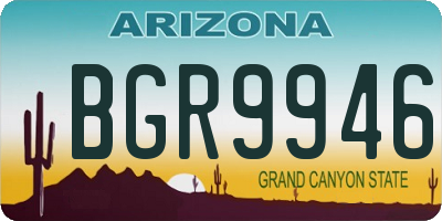 AZ license plate BGR9946