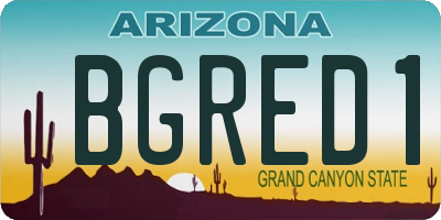 AZ license plate BGRED1