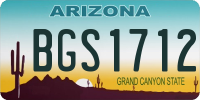 AZ license plate BGS1712