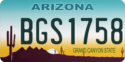 AZ license plate BGS1758