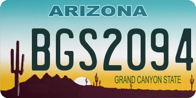 AZ license plate BGS2094
