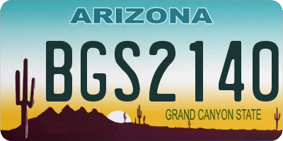 AZ license plate BGS2140