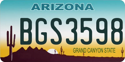AZ license plate BGS3598