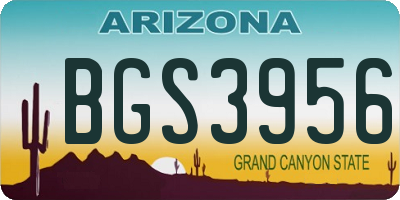 AZ license plate BGS3956