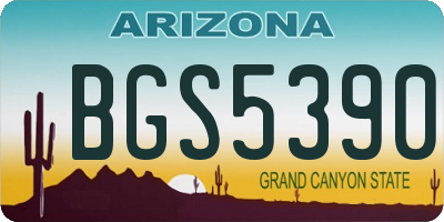 AZ license plate BGS5390