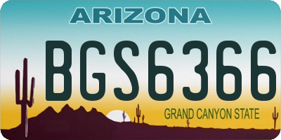 AZ license plate BGS6366