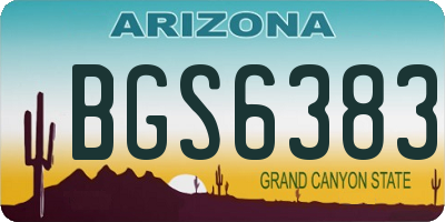 AZ license plate BGS6383