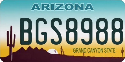 AZ license plate BGS8988