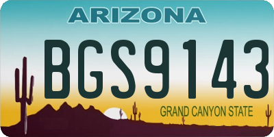 AZ license plate BGS9143