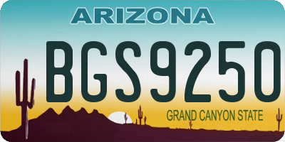 AZ license plate BGS9250