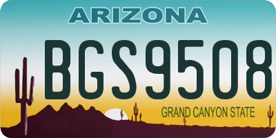 AZ license plate BGS9508