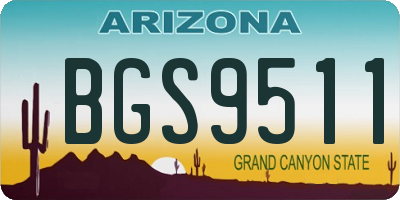 AZ license plate BGS9511