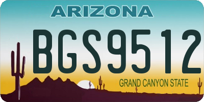 AZ license plate BGS9512
