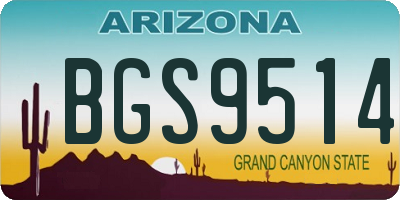 AZ license plate BGS9514