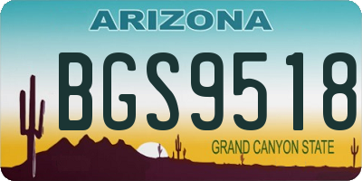 AZ license plate BGS9518