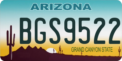 AZ license plate BGS9522