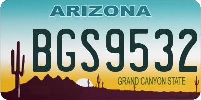 AZ license plate BGS9532