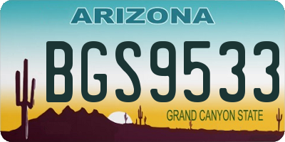 AZ license plate BGS9533