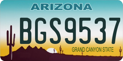 AZ license plate BGS9537