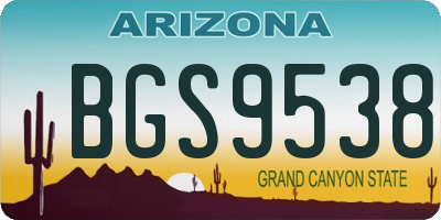 AZ license plate BGS9538