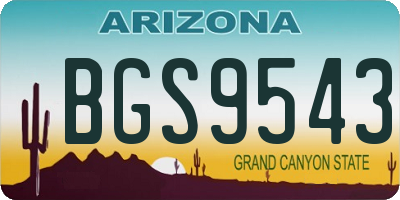 AZ license plate BGS9543