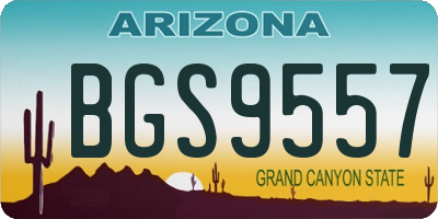 AZ license plate BGS9557