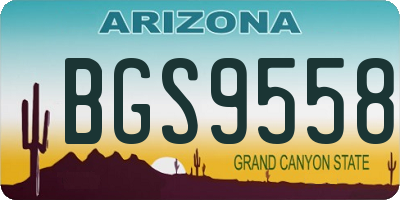 AZ license plate BGS9558