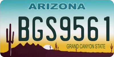 AZ license plate BGS9561