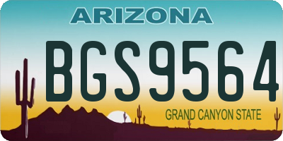 AZ license plate BGS9564