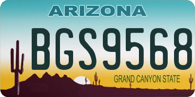 AZ license plate BGS9568
