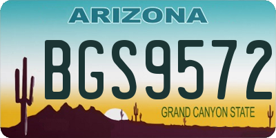 AZ license plate BGS9572