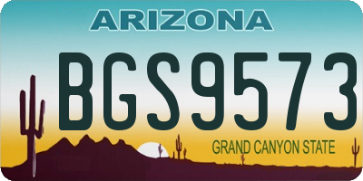 AZ license plate BGS9573