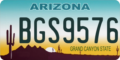 AZ license plate BGS9576