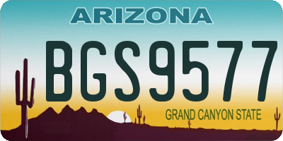 AZ license plate BGS9577