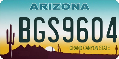 AZ license plate BGS9604