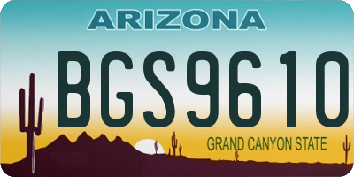 AZ license plate BGS9610