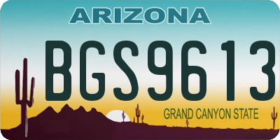 AZ license plate BGS9613