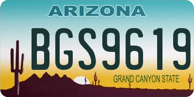 AZ license plate BGS9619