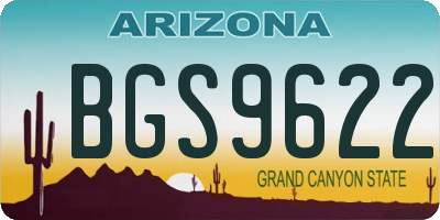 AZ license plate BGS9622