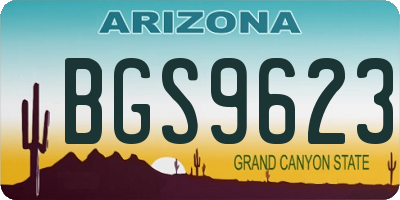AZ license plate BGS9623