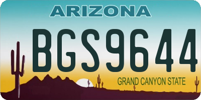 AZ license plate BGS9644