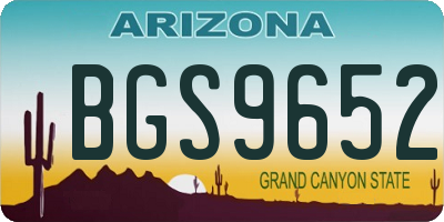 AZ license plate BGS9652