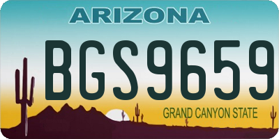 AZ license plate BGS9659