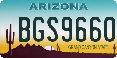 AZ license plate BGS9660