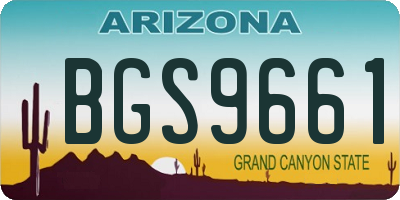 AZ license plate BGS9661