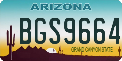 AZ license plate BGS9664