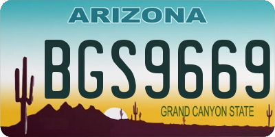 AZ license plate BGS9669