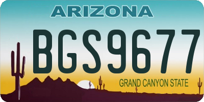 AZ license plate BGS9677