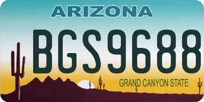 AZ license plate BGS9688